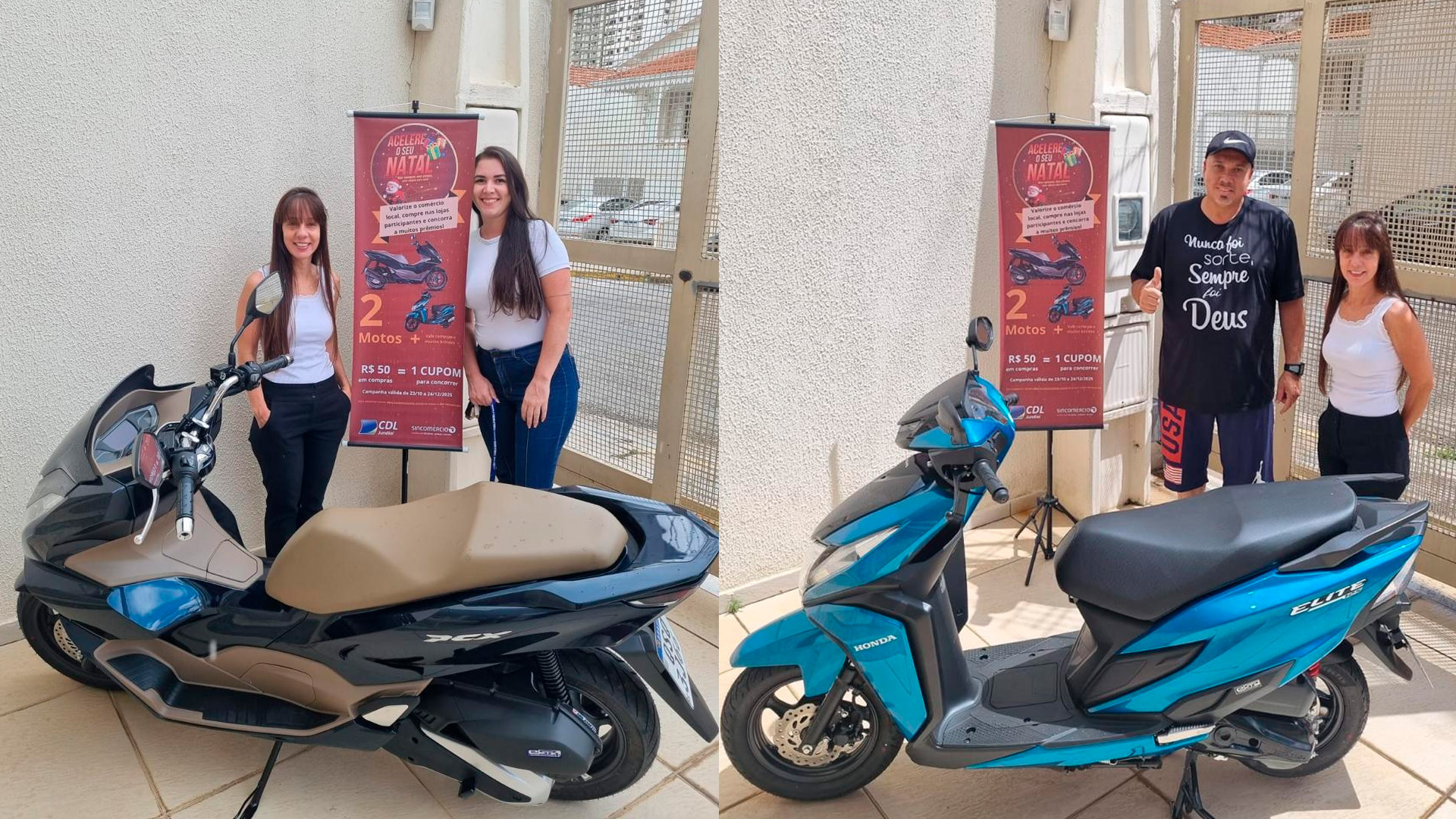 CDL Jundiaí e Sincomercio entregam motos aos ganhadores da campanha Acelere o Seu Natal