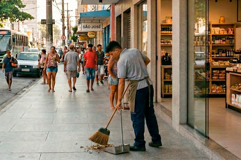 Manter a frente do comércio limpa contribui para valorização urbana e bem-estar da população